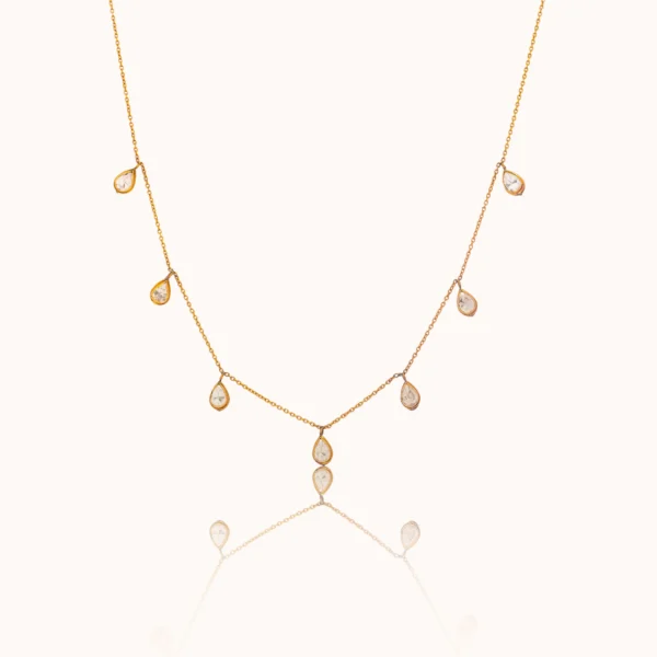 2_Minimal_Teardrop_925_Silver_Necklace_with_Gold_polish_Noorish_Jewellery